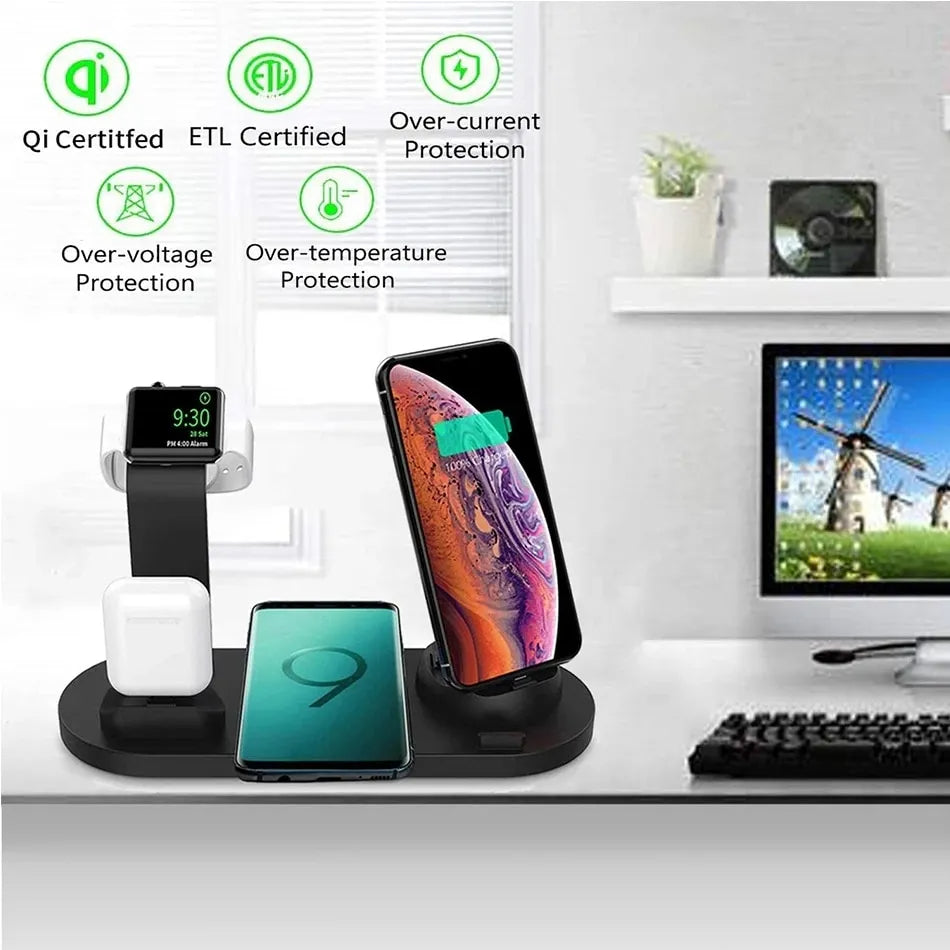 15W fast wireless charging station for compatible smartphones