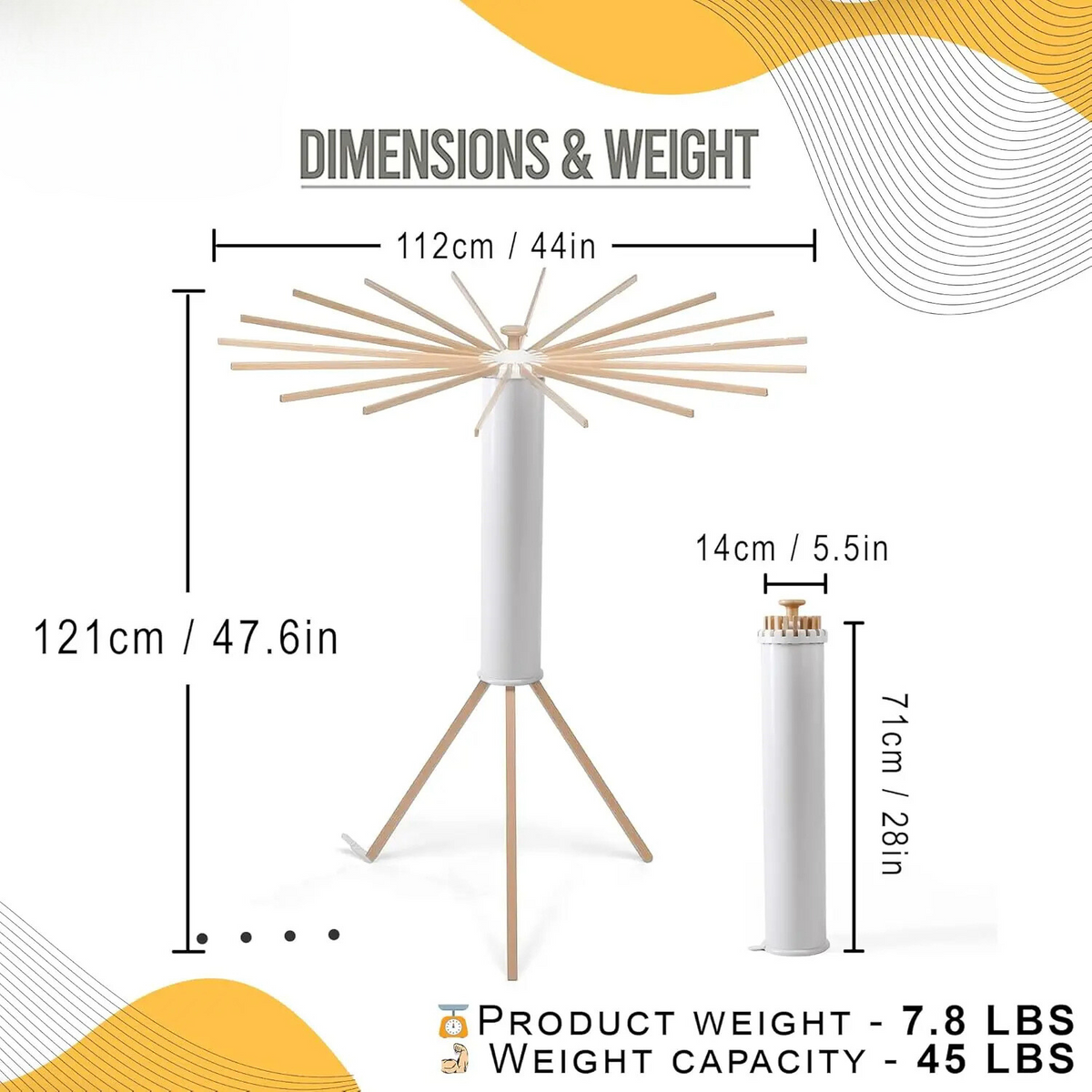 16-arm clothes drying rack for hanging multiple garments