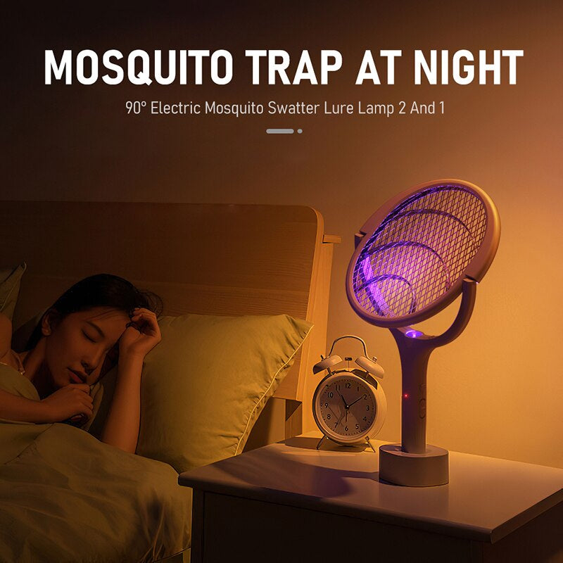 2-in-1 mosquito swatter with mosquito lamp mode