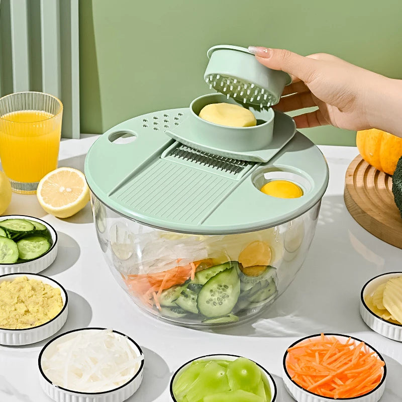 7-in-1 salad spinner and vegetable prep set