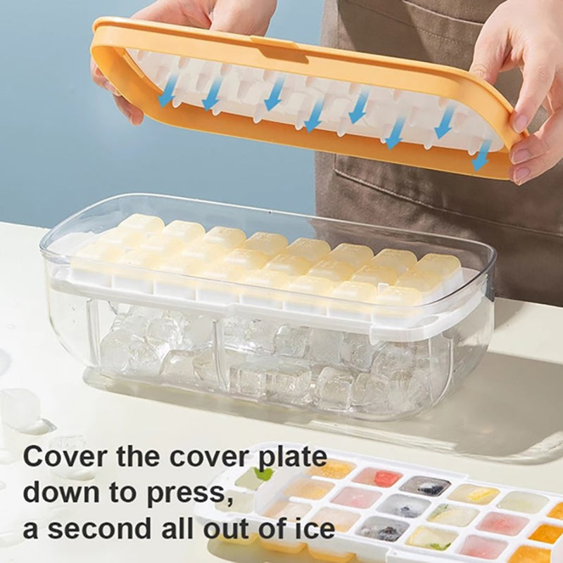 Easy-Release Ice Cube Tray Set with Storage Bin & Scoop (2-Pack)