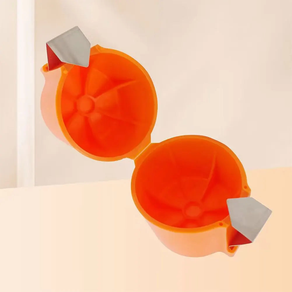 Handheld egg cracker tool with oval egg holder