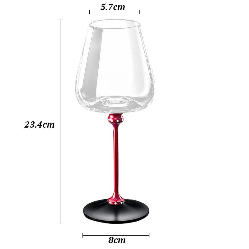 Wine glass with measurements on a white background