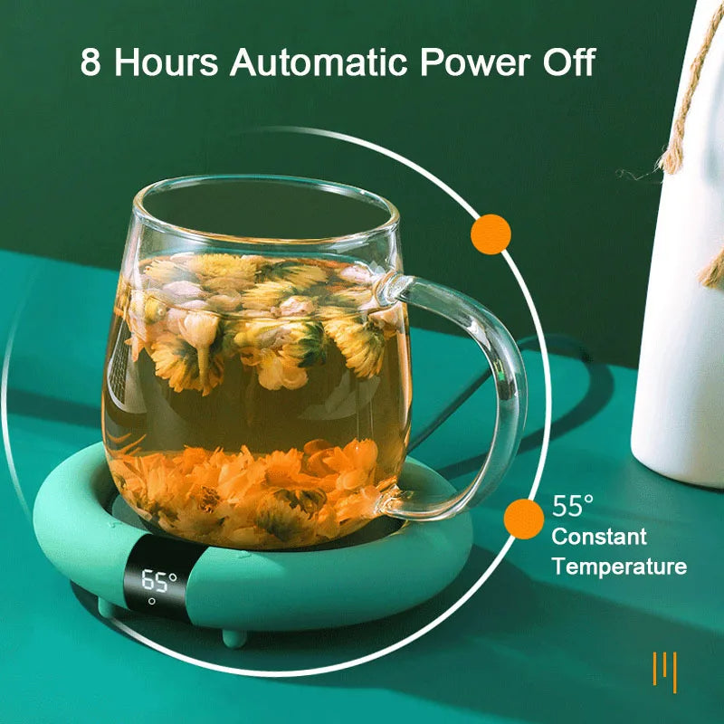 Adjustable temperature coffee cup warmer for desk use