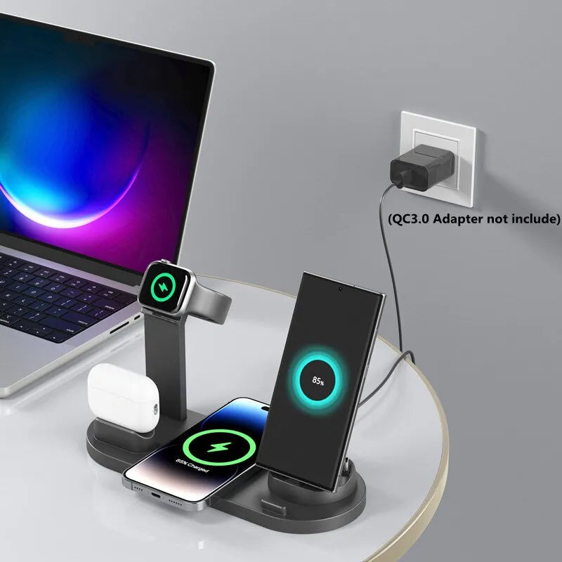 Multi-device charging station for phone AirPods and Apple Watch holder
