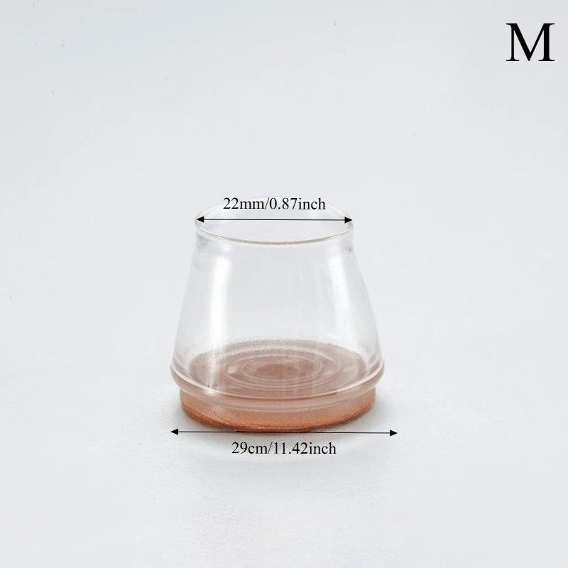 Clear glass container with dimensions labeled on a white background
