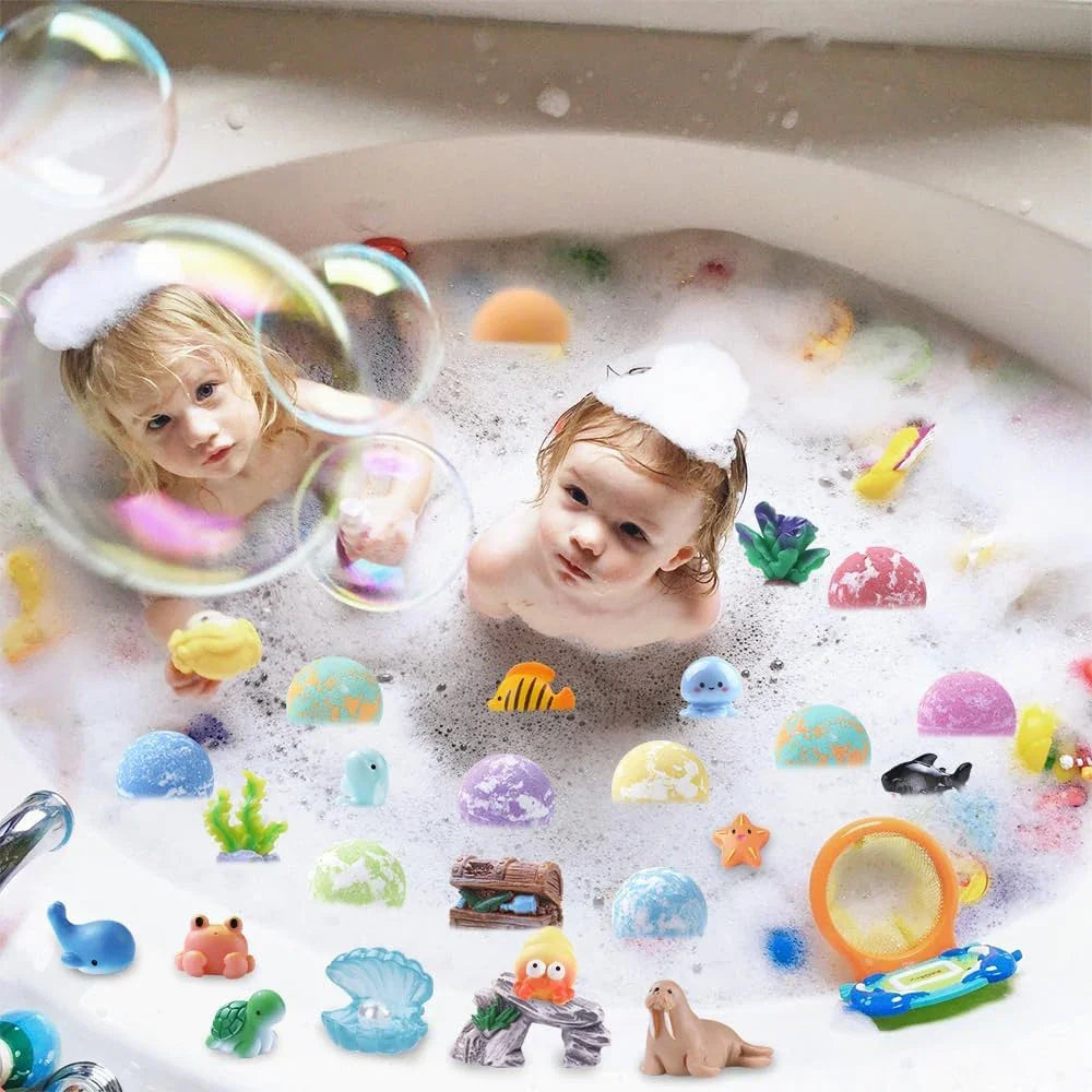 Colorful bath bomb set for fun kids bath time