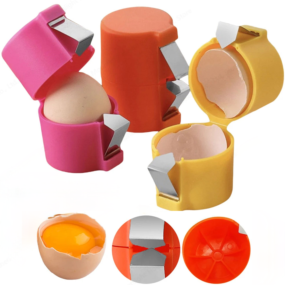 Eggshell opener tool for cracking eggs during food prep