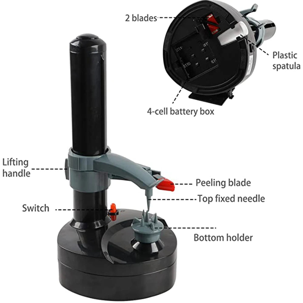 Electric fruit and vegetable peeler for compatible produce