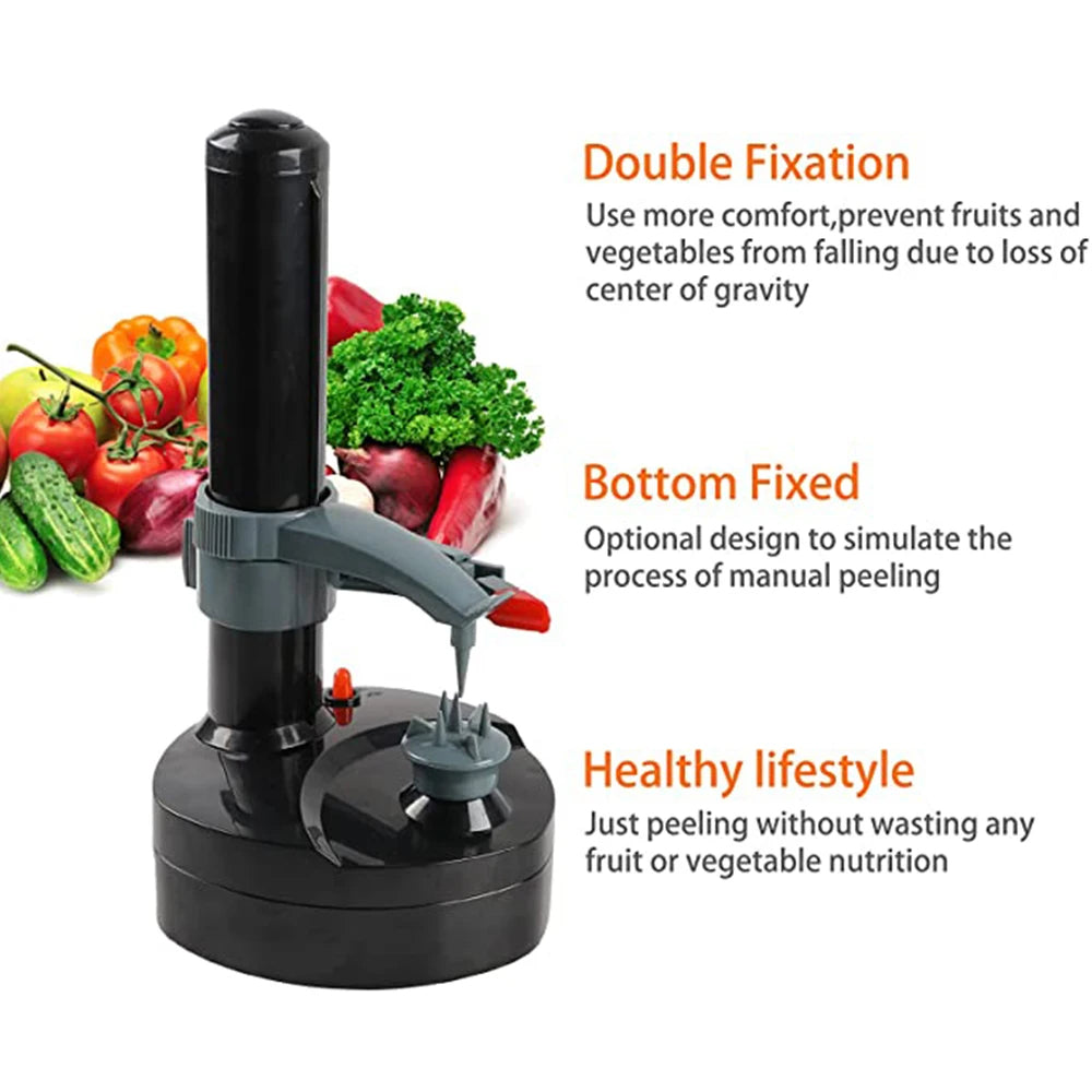 Electric peeler showing automatic rotating peeling mechanism