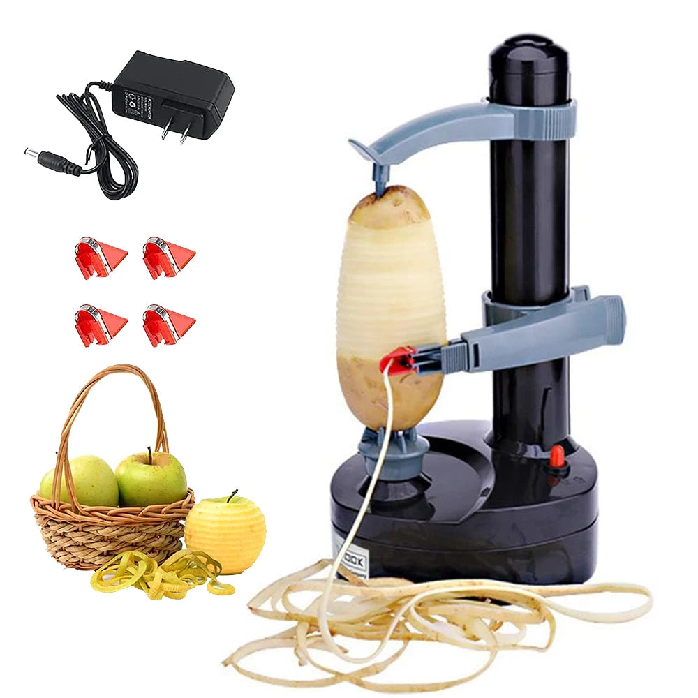 Electric potato peeler with automatic rotating design