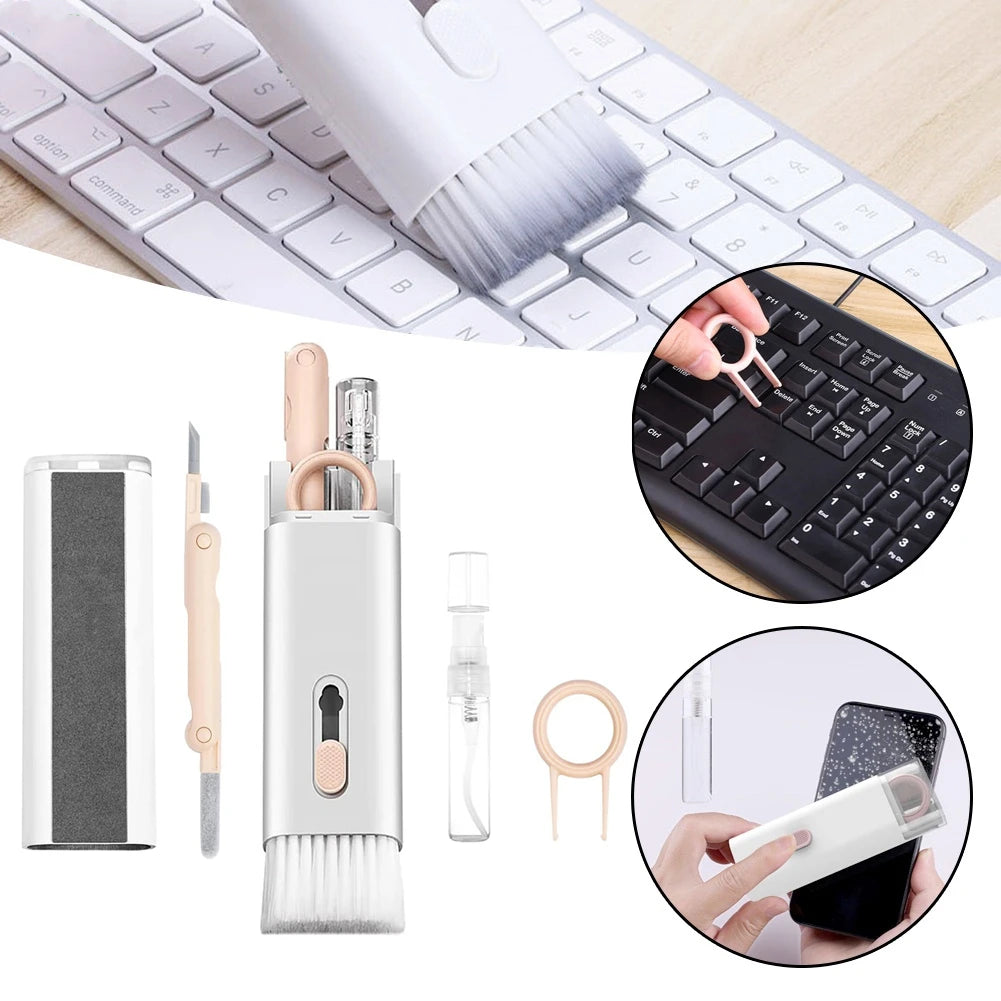 Electronics cleaning brush for dust and small spaces