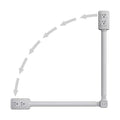 Two power outlets with a flexible cable on a white background