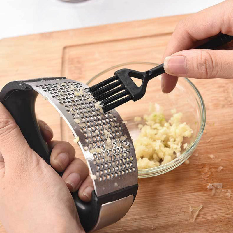 Stainless steel garlic press crusher with durable metal design