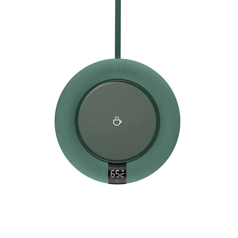 Green electric mug warmer for coffee and tea