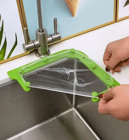 Kitchen sink food waste catcher for vegetable scraps and leftovers