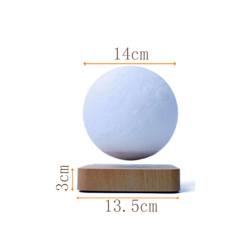 Magnetic floating moon lamp with ambient LED glow