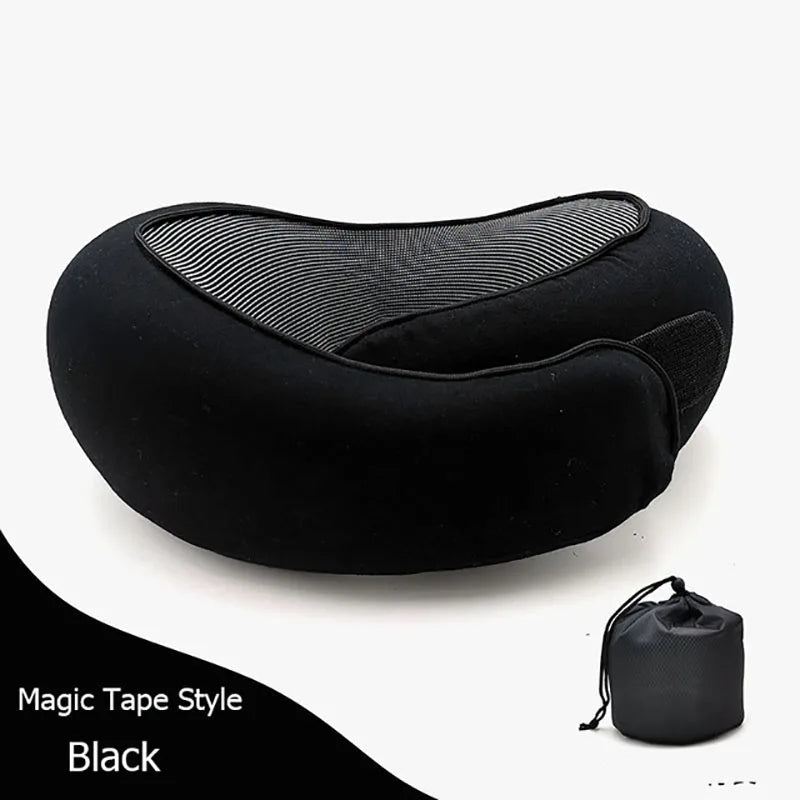 Black massage pillow with carrying bag on a white background