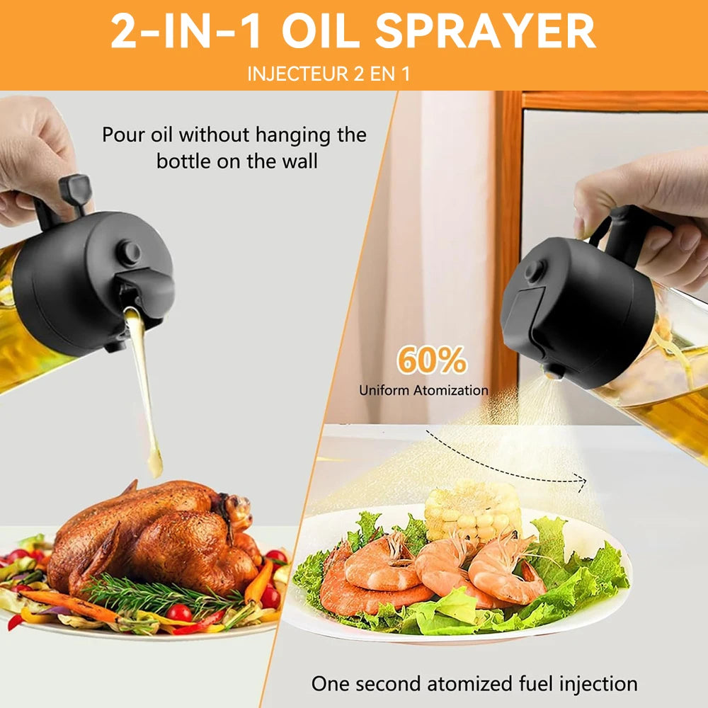 Oil dispenser bottle using pour spout for cooking