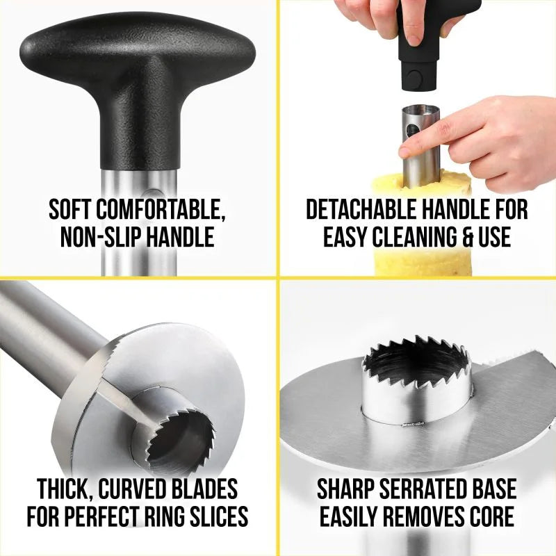 Pineapple cutter available with black and yellow handles