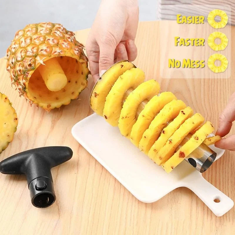Pineapple cutter kitchen tool with ergonomic handle