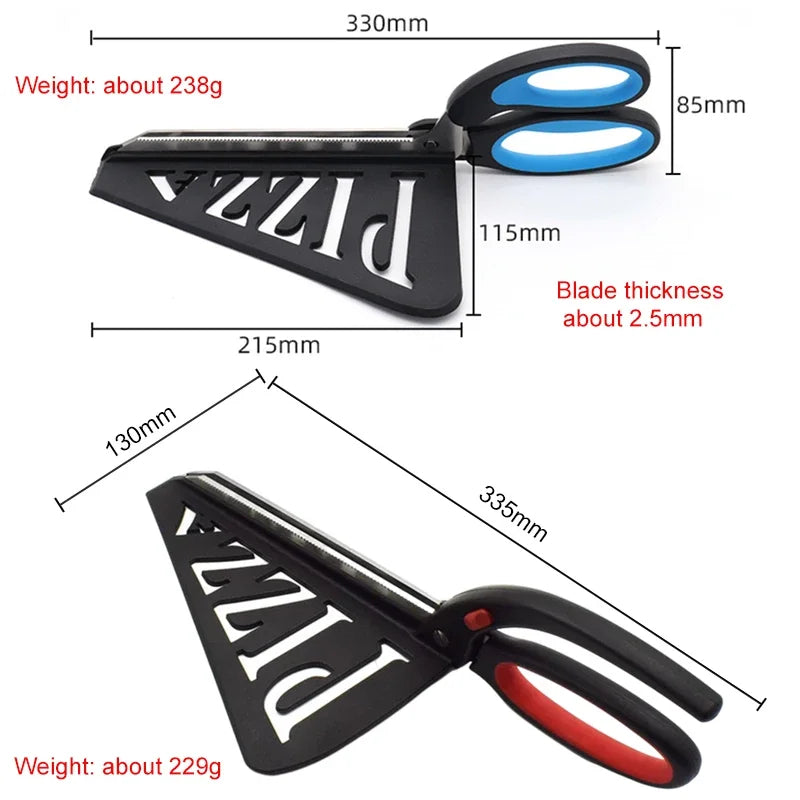 Handheld pizza cutter scissors with comfortable grip