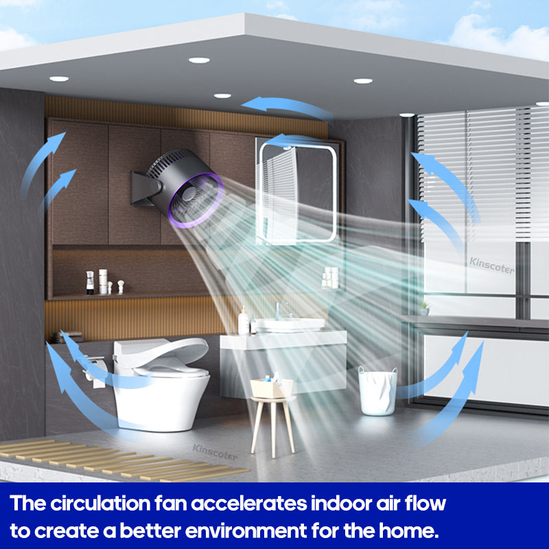 Portable fan suspended for elevated air circulation