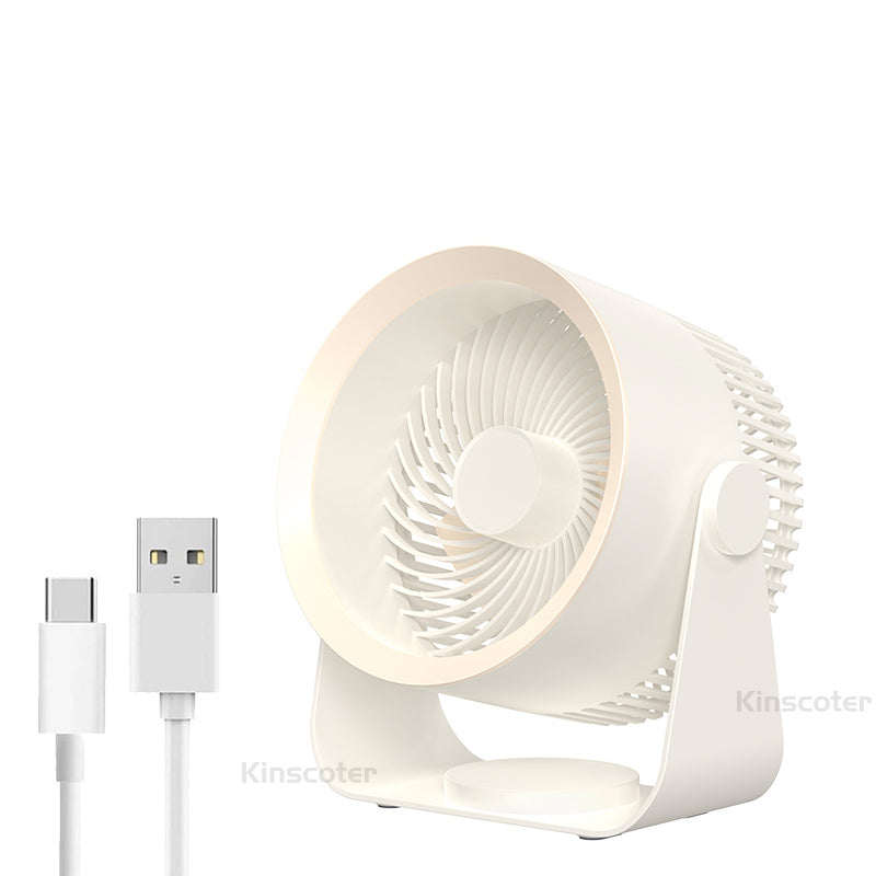 Portable air circulator fan available in beige and gray