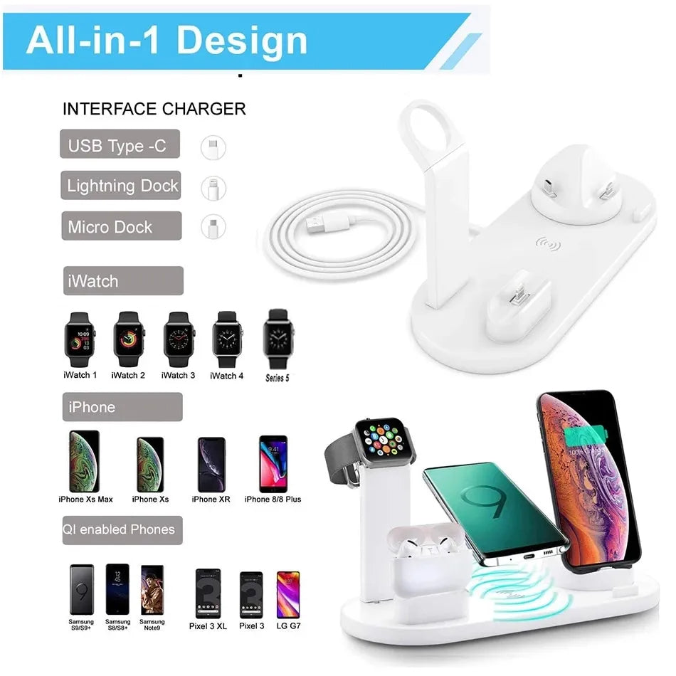360-degree rotating charging base with multiple phone connectors