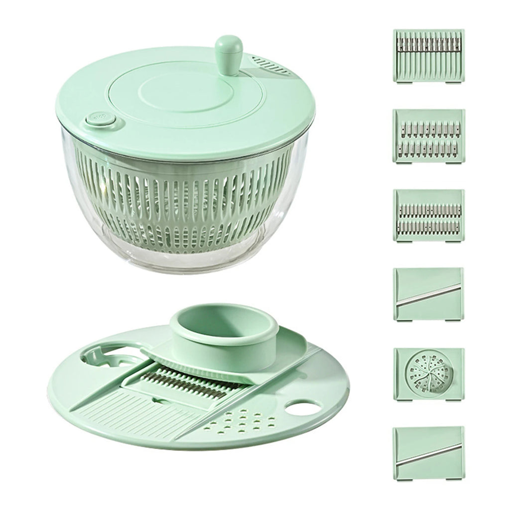 5L salad spinner and vegetable slicer available in green