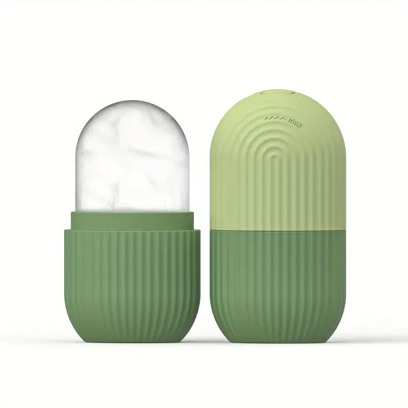 Green silicone case with clear interior for electronic device on a white background