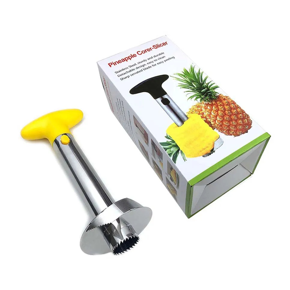 Stainless steel pineapple corer with serrated blade