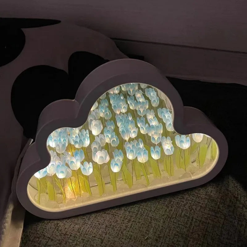 Tulip flower bedside lamp with warm ambient lighting