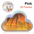 Tulip LED mirror table lamp with decorative flower display